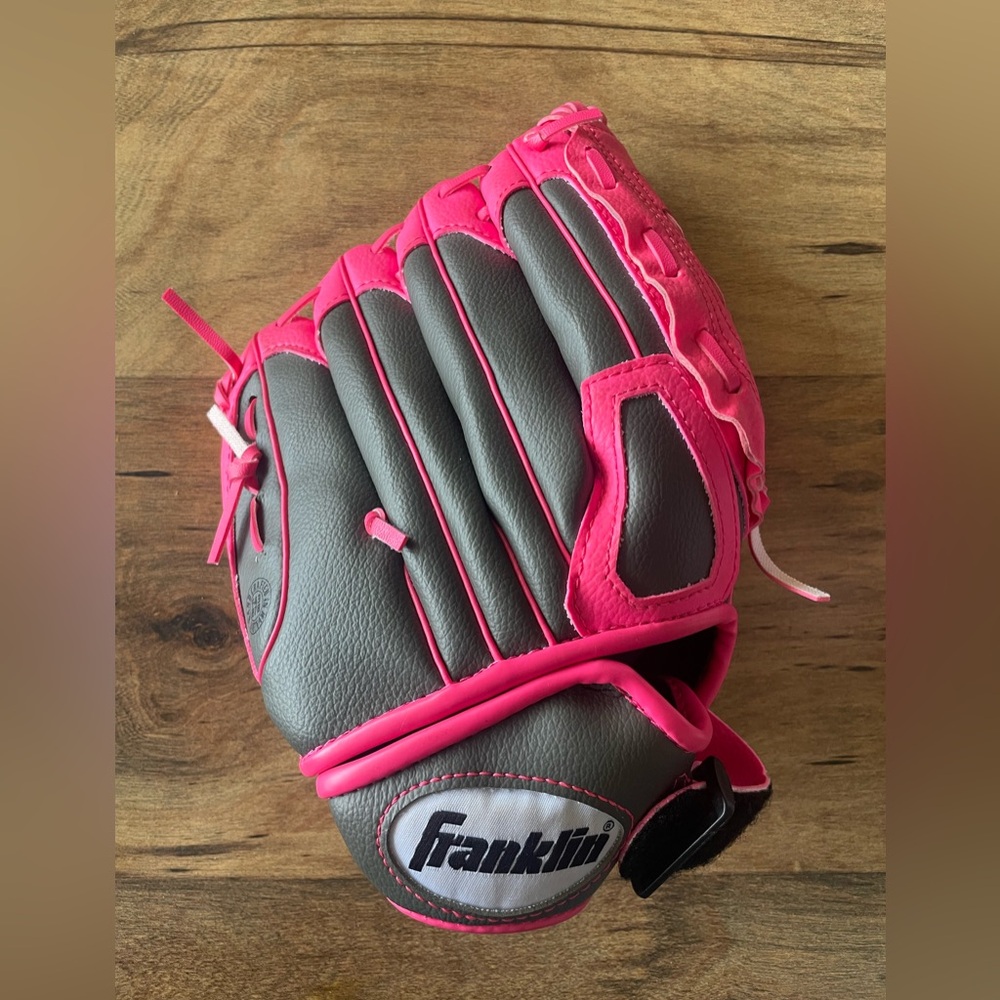 Franklin Pink and Gray Baseball Glove 10 1/2”